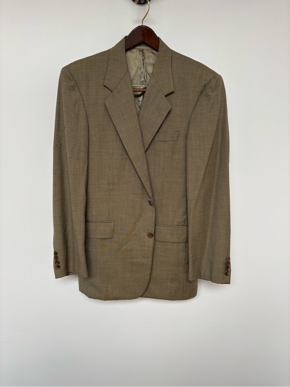 Hickey Freeman Men's Classic Brown Check Blazer